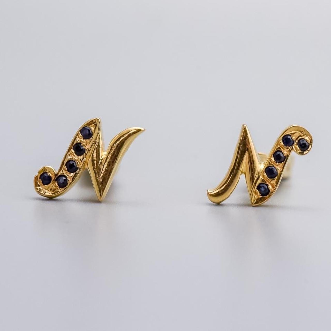 9K Gold Sapphire Cufflinks