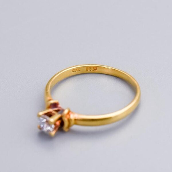 18K Gold Solitaire Diamond Ring