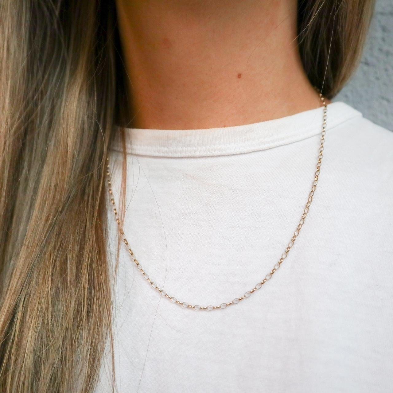 9K Gold Oval Belcher Chain Necklace
