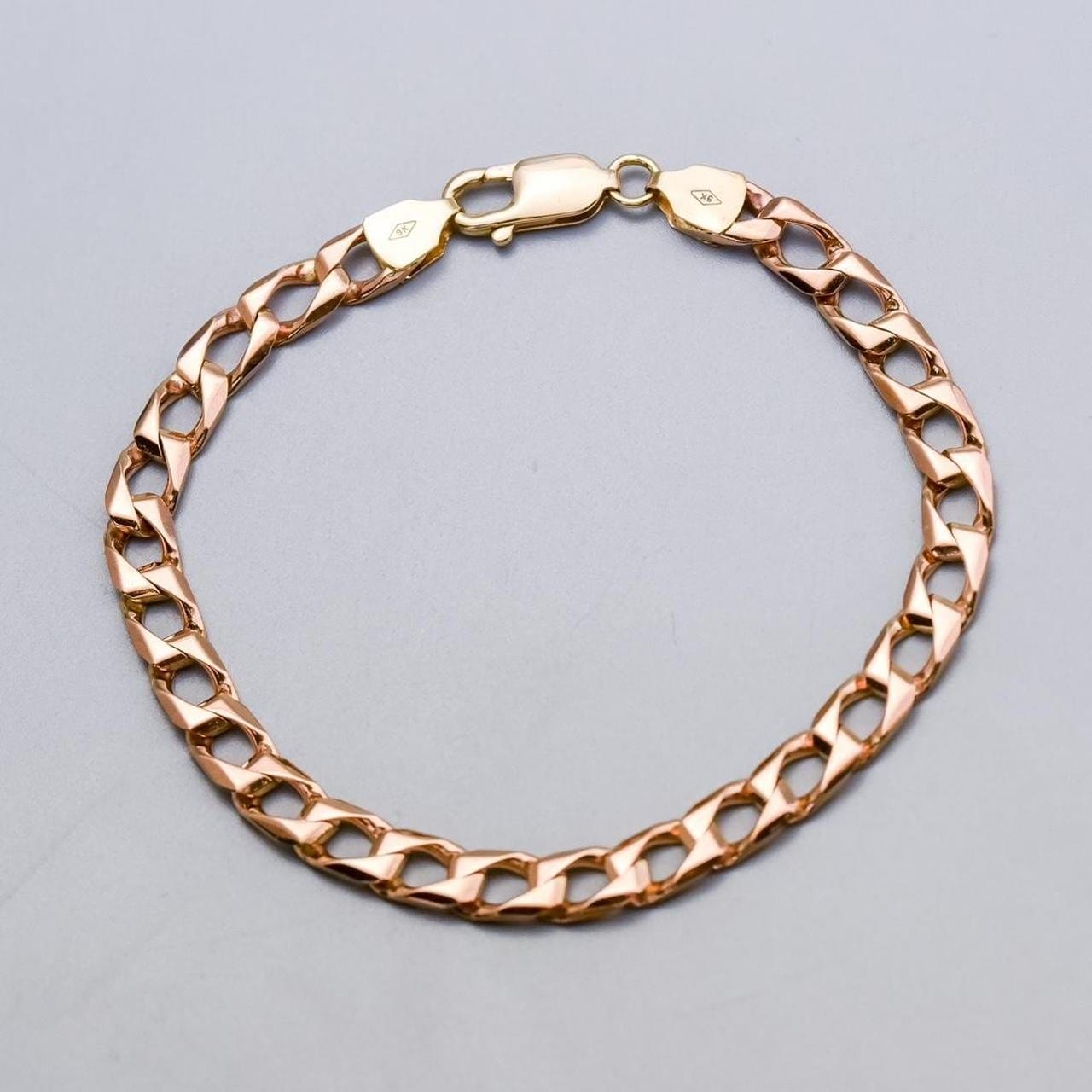 9K Gold Square Curb Chain Bracelet