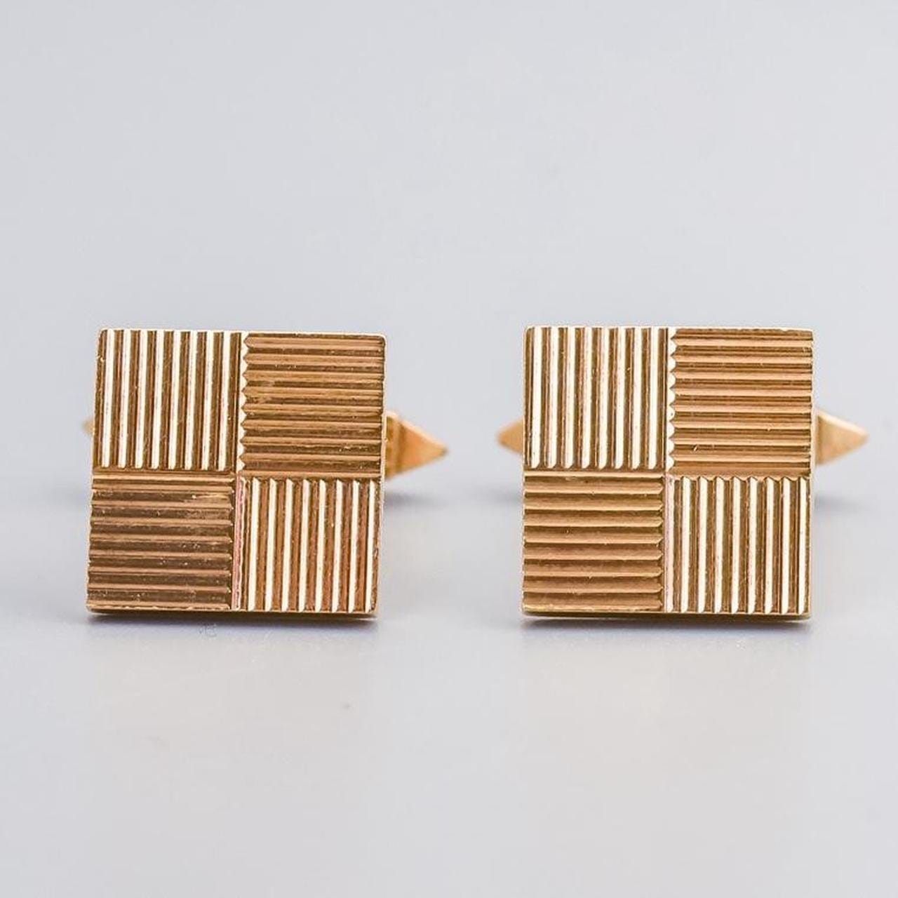 9K Gold Midcentury Square Cufflinks