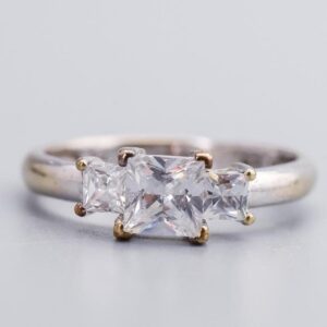 9K Gold CZ Trilogy Ring