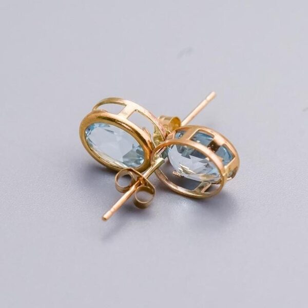 Solid 9K Gold Aquamarine Earrings