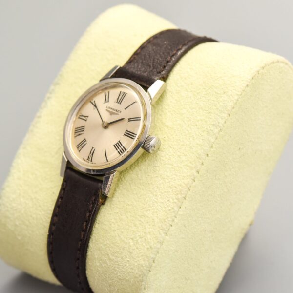 1970s Longines Ladies' Steel Watch with Roman Numeral Dial