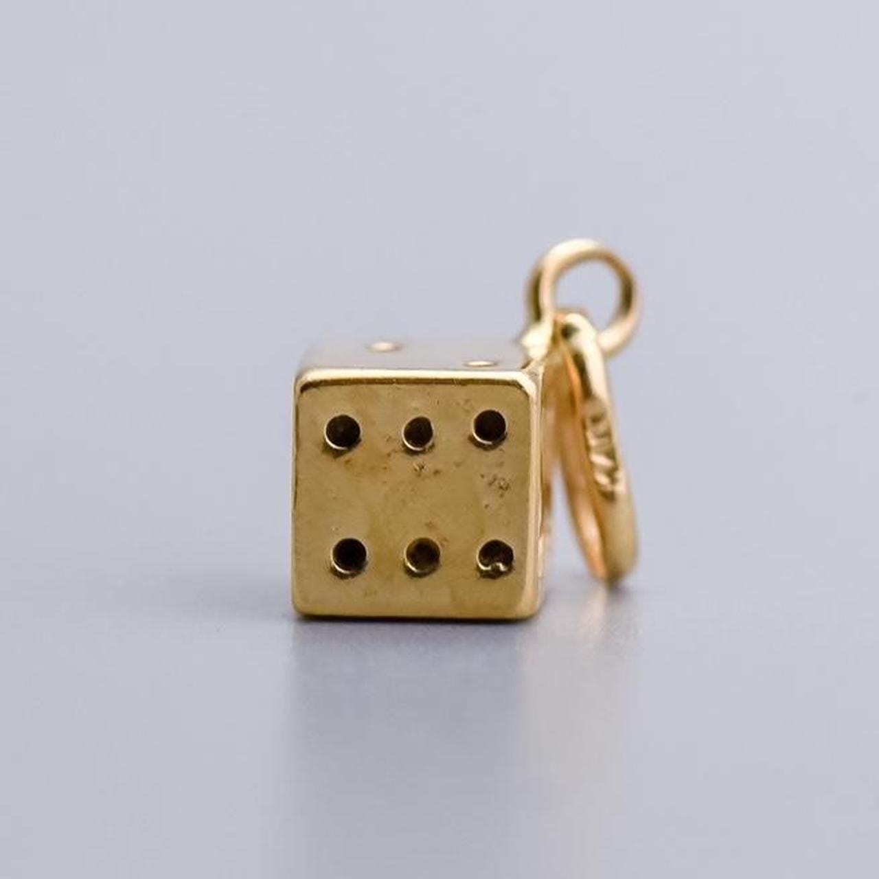 14K Gold Dice Charm