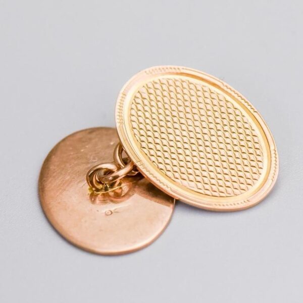 9K Gold Antique Oval Cufflinks