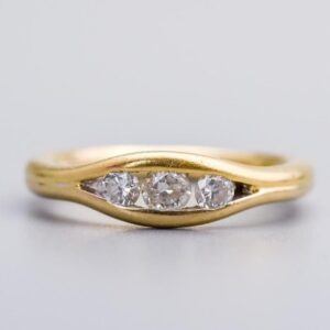 18K Gold Diamond Trilogy Ring