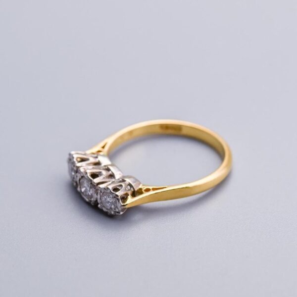 18K Gold Diamond Trilogy Ring