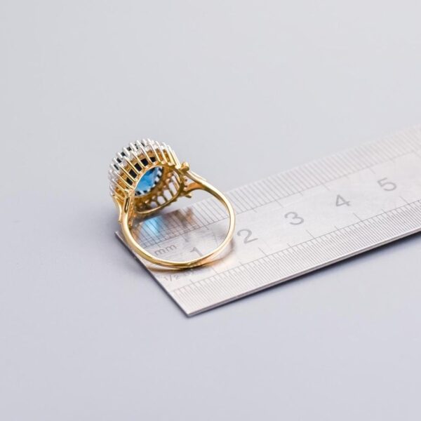 9K Gold Blue Topaz Ring