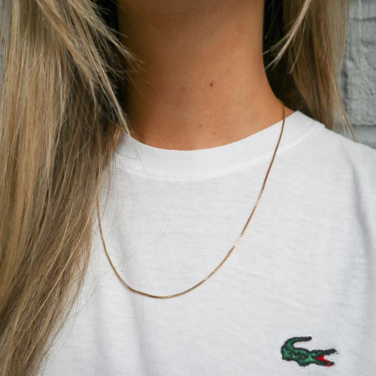 9K Gold Box Chain Necklace