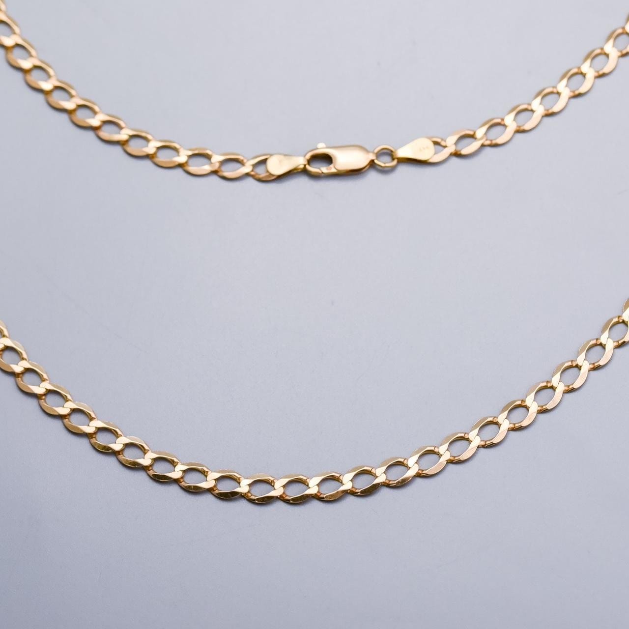 9K Gold Oval Curb Chain Necklace