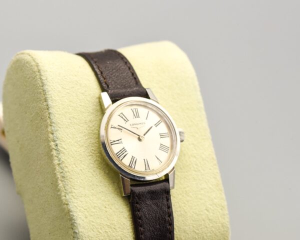1970s Longines Ladies' Steel Watch with Roman Numeral Dial
