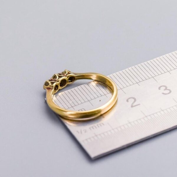 18K Gold Antique Diamond Trilogy Ring