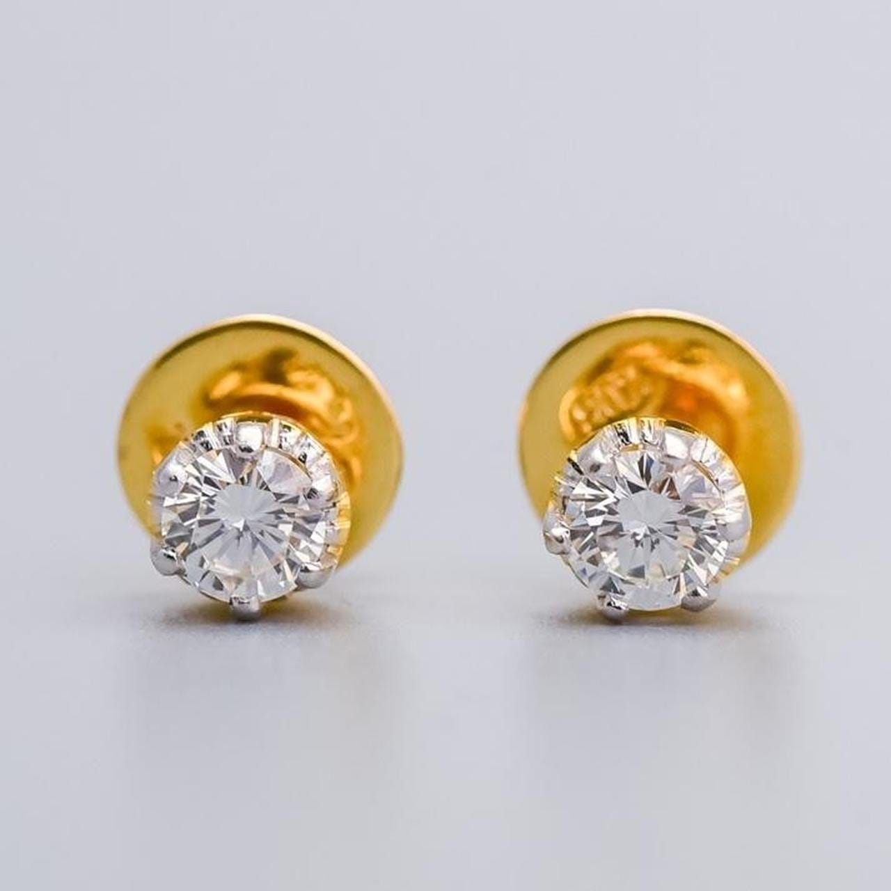 22K Gold Diamond Earrings