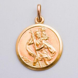 9K Gold St. Christopher Pendant